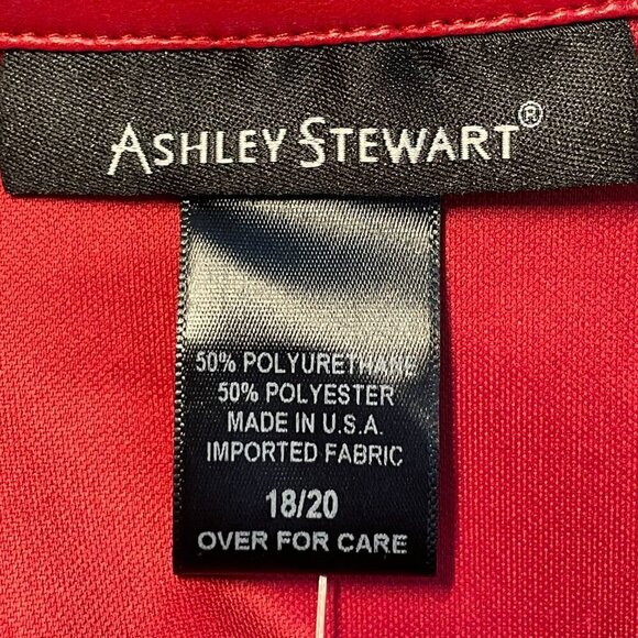 Ashley Stewart Red Faux Leather 2 piece Set Size 18/20 - Picture 9 of 13